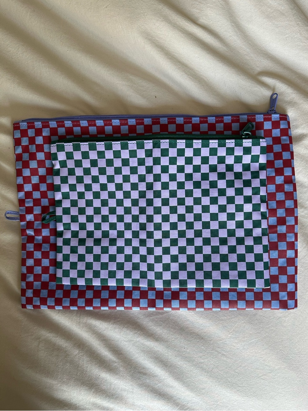 BAGGU Go Pouch Checkered Large and Medium EUC